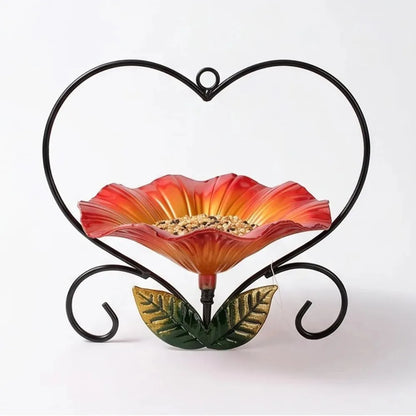 Heart-Shaped Flower Bird Feeder