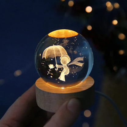 3D Crystal Planet Night Light