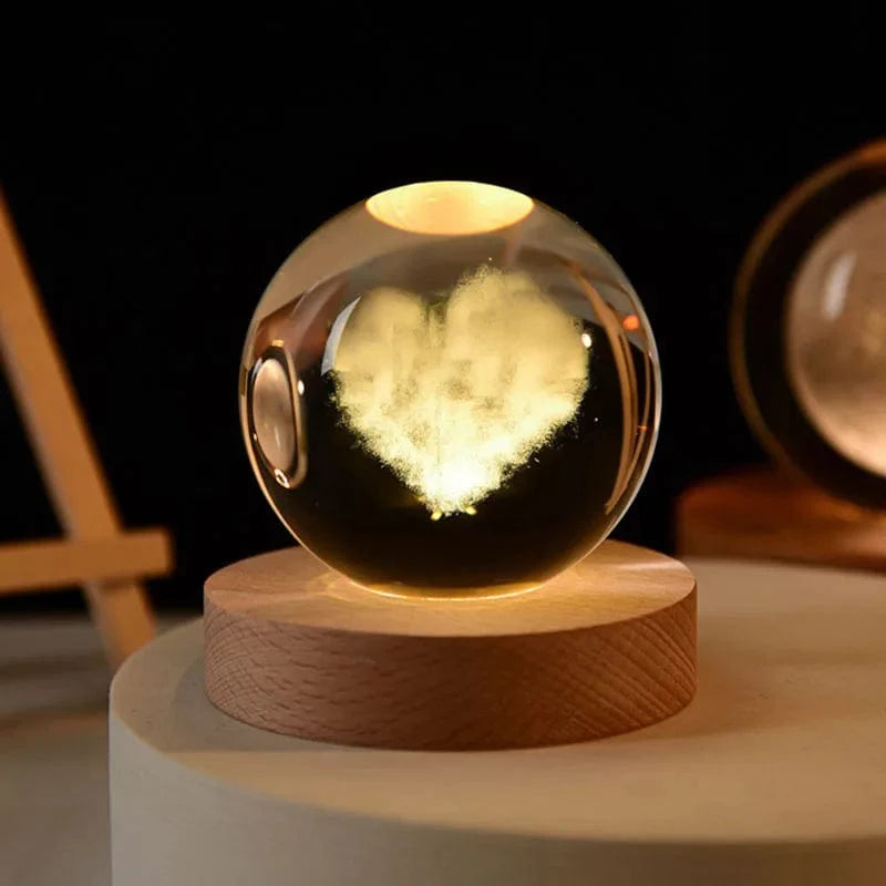3D Crystal Planet Night Light
