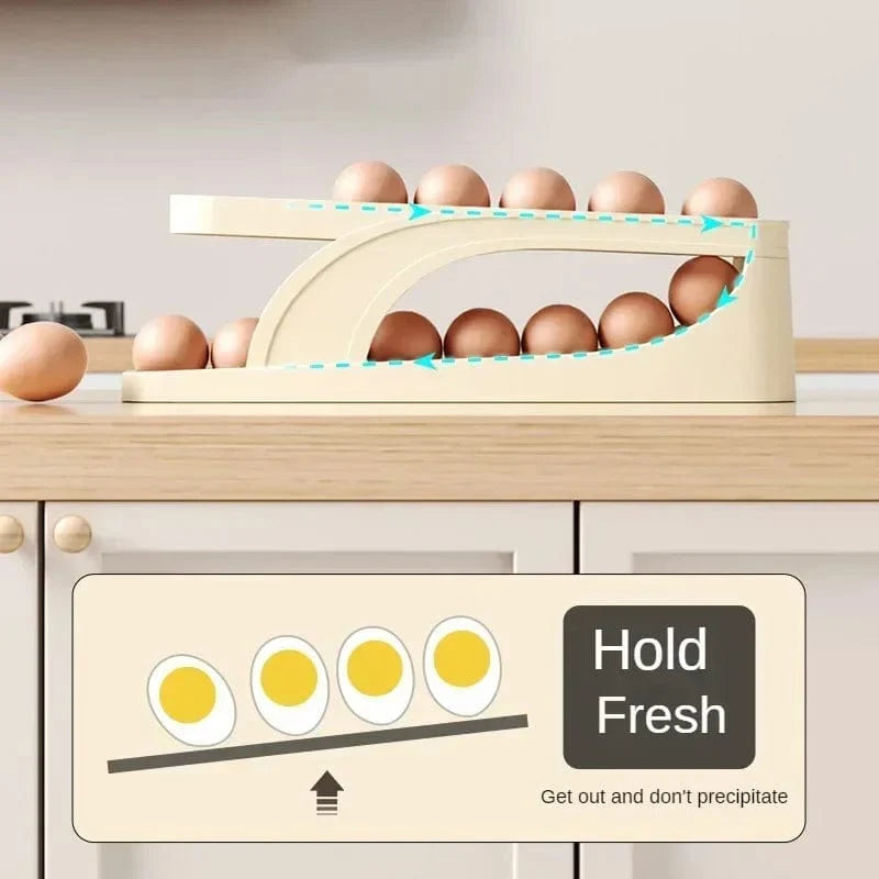 Automatic Rolling Egg Dispenser and Organizer