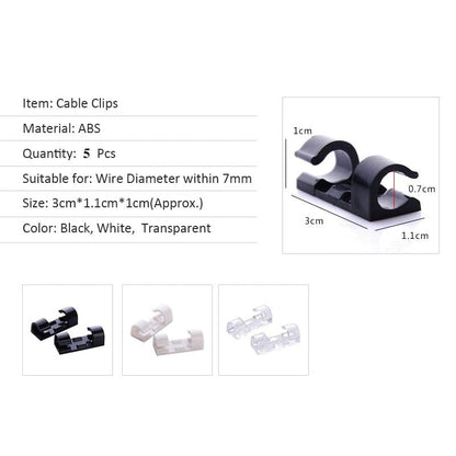 Cable Organizer Clips for Cable Management (20 pieces)