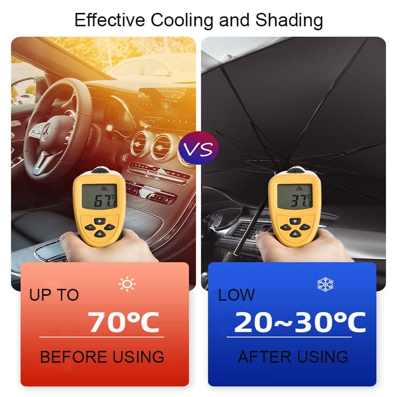 Car Windshield Sun Shade Umbrella, Foldable, UV Block