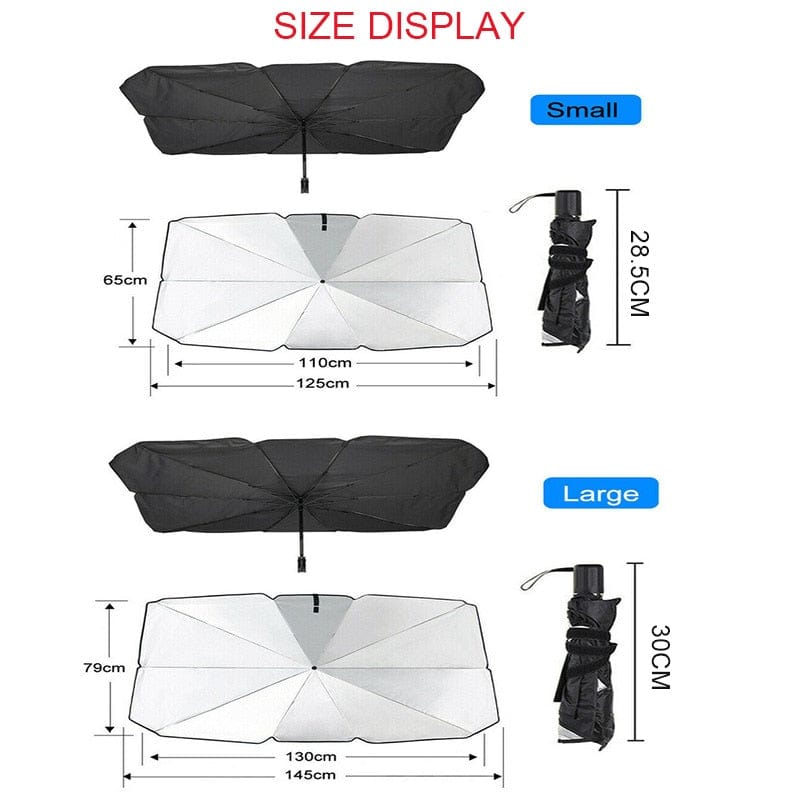 Car Windshield Sun Shade Umbrella, Foldable, UV Block