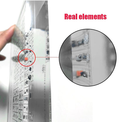 Periodic Table with Real Elements & LED Light Base