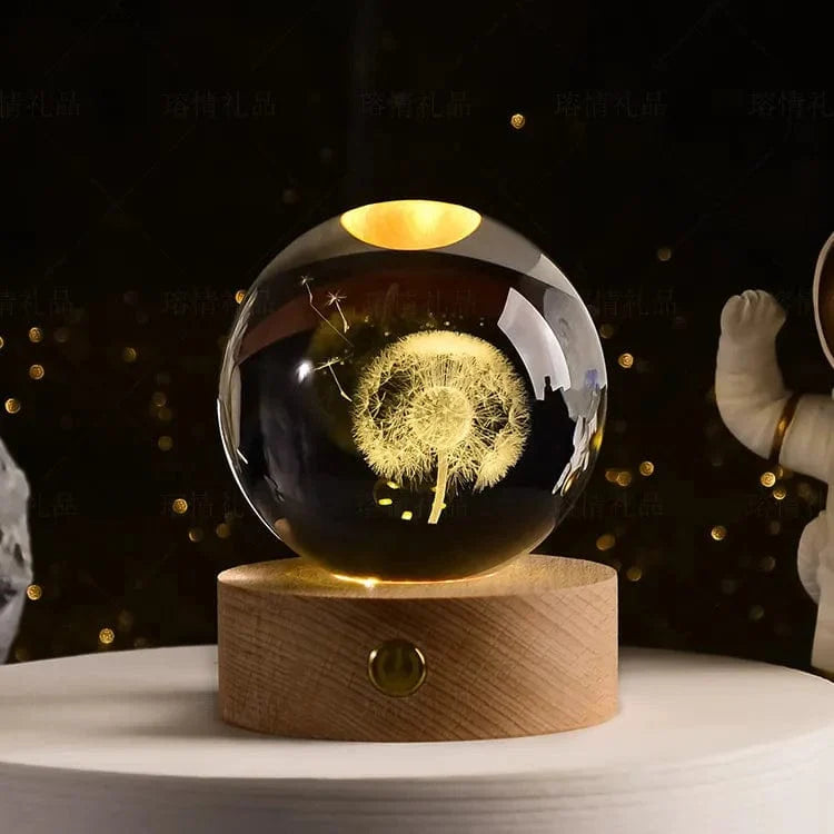 3D Crystal Planet Night Light