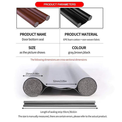 Under Door Draft Blocker – Adjustable Bottom Door Draft Stopper