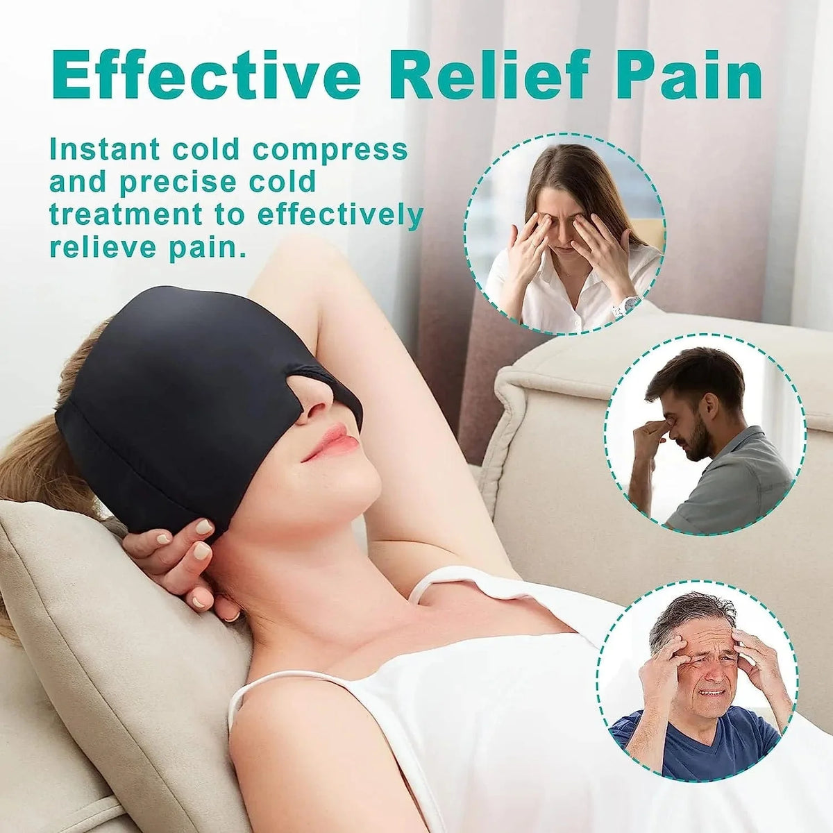 Migraine Relief Cap, Cooling Gel Hat, Headache Relief