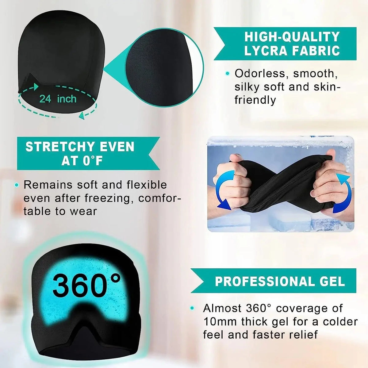 Migraine Relief Cap, Cooling Gel Hat, Headache Relief