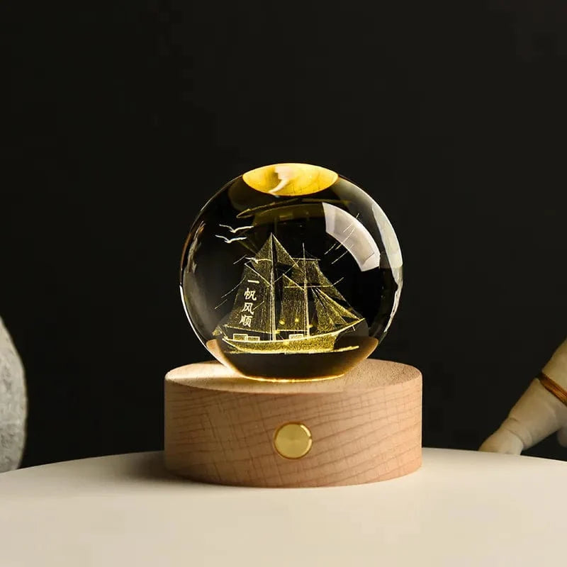 3D Crystal Planet Night Light